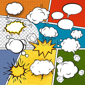 Set of cartoon chat bubbles illustration image_picture free download ...