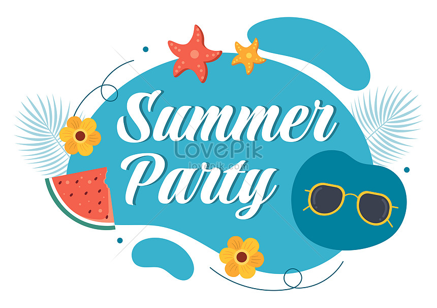 Summer party cartoon illustration illustration image_picture free ...