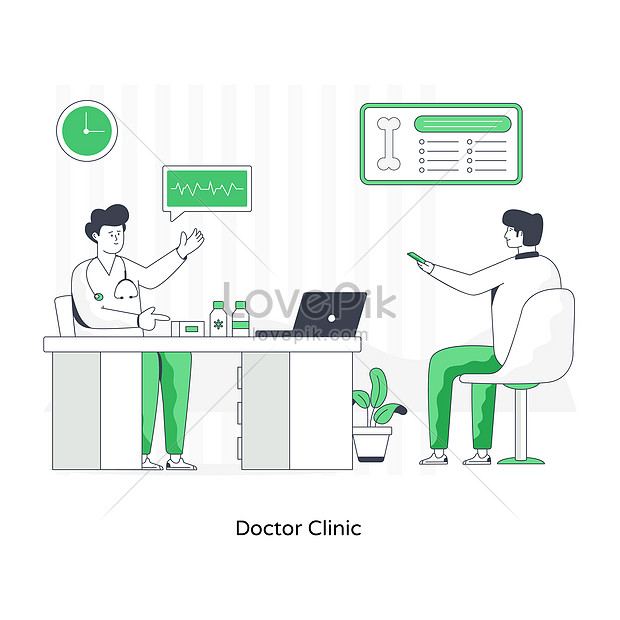 A Well-designed Flat Illustration Of Doctor Clinic Illustration Image ...