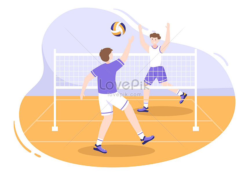 Ilustración De Dibujos Animados De Jugador De Voleibol | PSD ilustraciones  imagenes descarga gratis - Lovepik