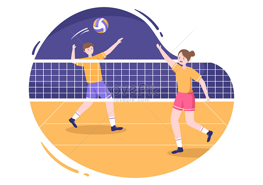 Ilustración De Dibujos Animados De Jugador De Voleibol | PSD ilustraciones  imagenes descarga gratis - Lovepik
