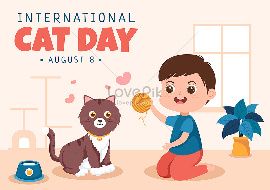 Cat Day Flat Icons Pack PNG Picture And Clipart Image For Free Download -  Lovepik