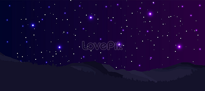 Night Sky Background With Mountain And Stars Download Free | Banner ...