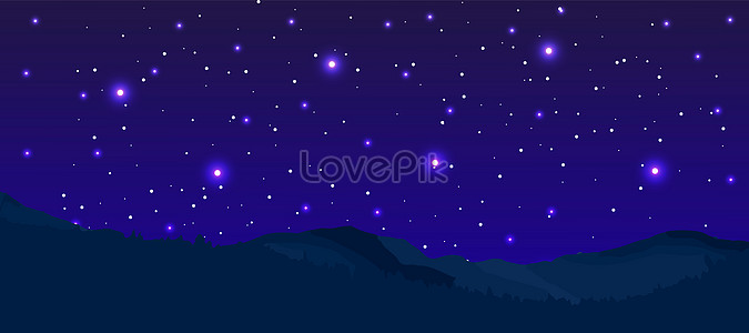 Night Sky Background With Mountain And Stars Download Free | Banner ...