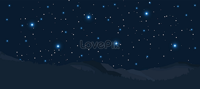 Night Sky Background With Mountain And Stars Download Free | Banner ...