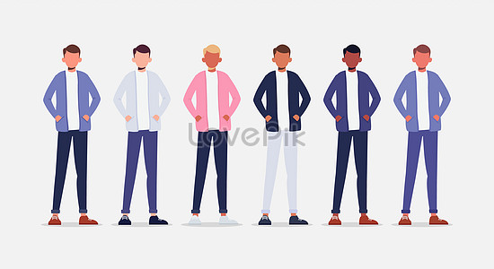 Young man cartoon character set for animation illustration image_picture  free download 