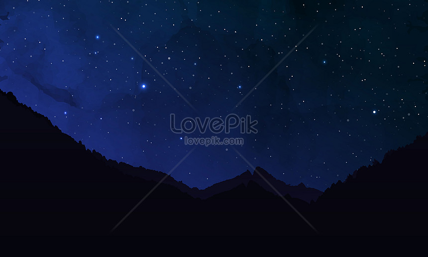 Night Sky Background With Stars And Mountains Download Free | Banner ...