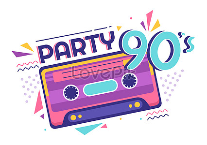 90s retro party illustration illustration image_picture free download ...