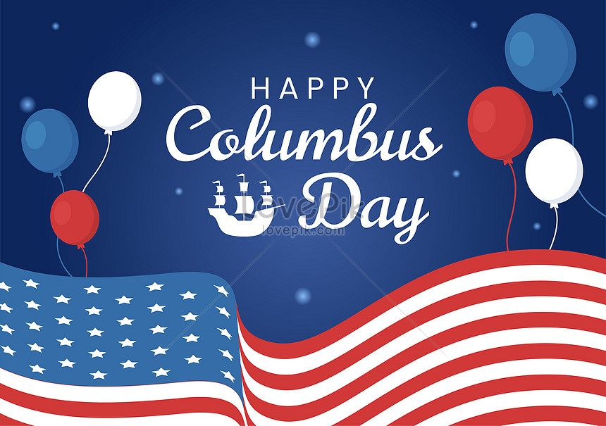 Happy columbus day national holiday illustration illustration image