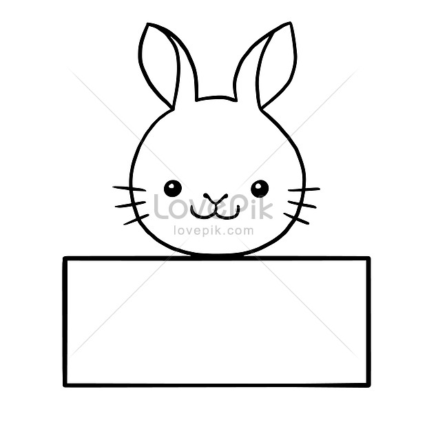  Conejo Dibujos Animados Animales Garabatos Kawaii Anime Colorear Página Lindo Enfermo