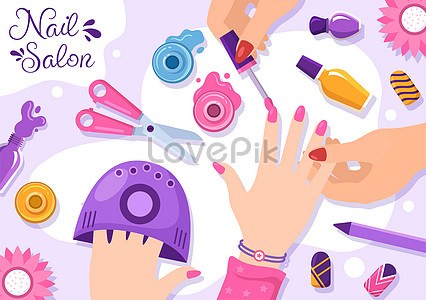 coloring nail salon building clipart