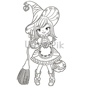 Cartoon profile girl doodle kawaii anime coloring page cute ...