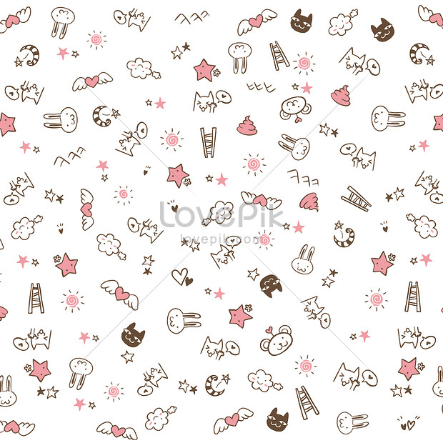 Anime with kawaii cat seamless pattern pattern. Animal cute face. Nursery  baby design illustration. Vector cartoon seamless kawaii cat 12004937  Vector Art at Vecteezy
