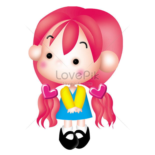 Girl Cartoon Cute Kawaii Anime Illustration Clip Art Character