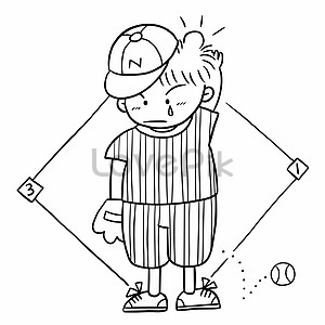 Baseball Player White Transparent, Baseball Player Cartoon Doodle Painting,  Athlete, Baseball, Doodle PNG Image For Free Download