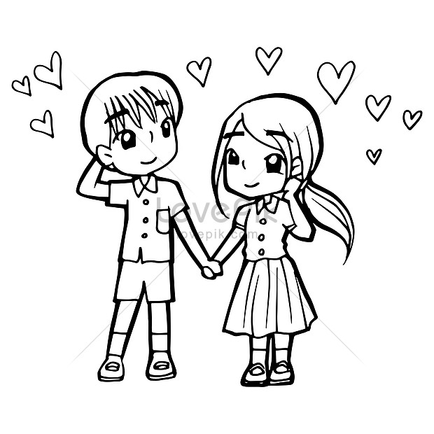 Girl cartoon doodle kawaii anime coloring page cute illustration