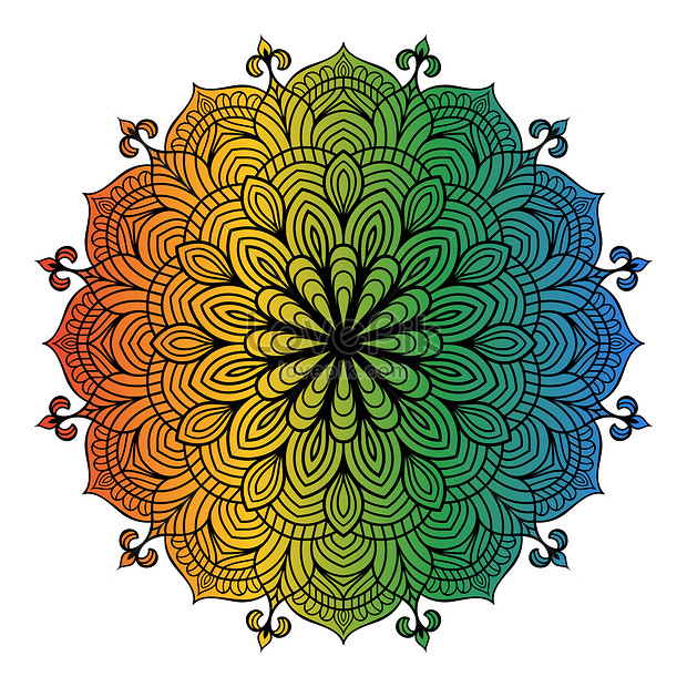 Colorful Gradient Doodle Mandala Background Download Free | Banner ...