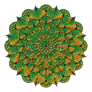 Colorful Mandala Illustration On Doodle Style, India, Doodle, Baroque ...