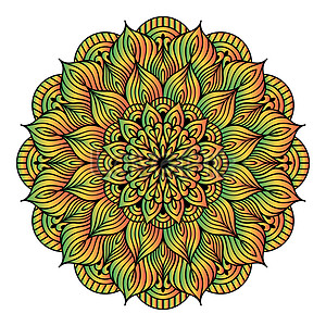 Colorful Mandala Illustration On Doodle Style, India, Doodle, Baroque ...