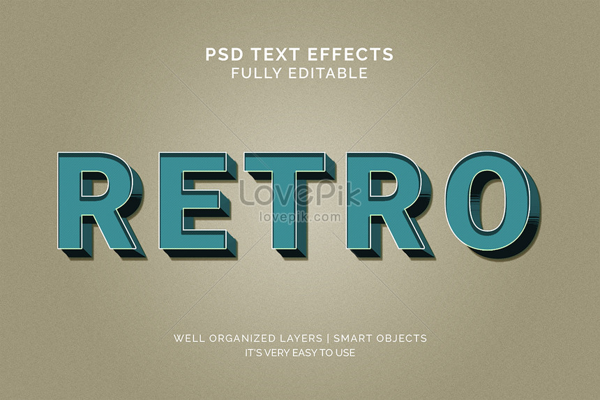 3d Retro Text Effect Style Creative Imagepicture Free Download