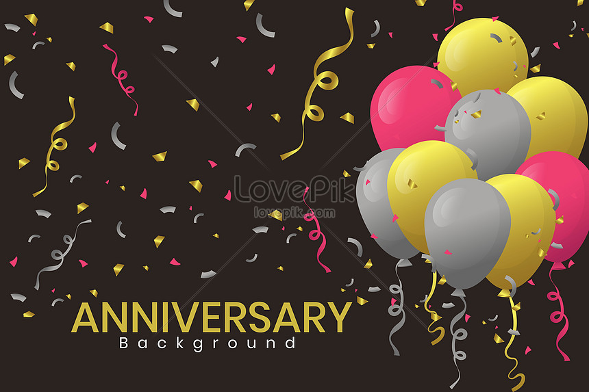 Watercolor floral happy anniversary background Vector Image