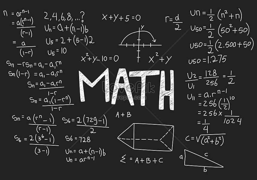 Vector vector realistic math chalkboard background illustration ...