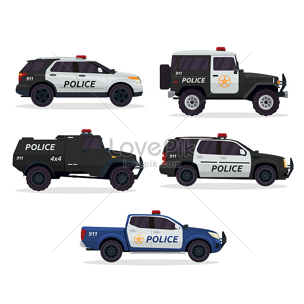 Vehicle police pack vector illustration illustration image_picture free ...