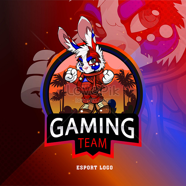 Rabbits esport gaming mascot logo design illustration image_picture ...