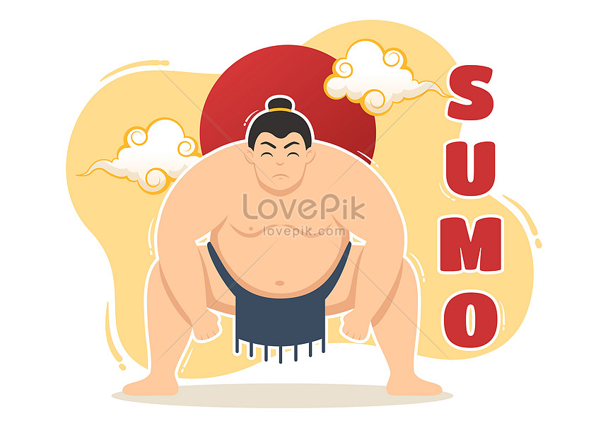 스모 선수 그림 일러스트 무료 다운로드 Lovepik