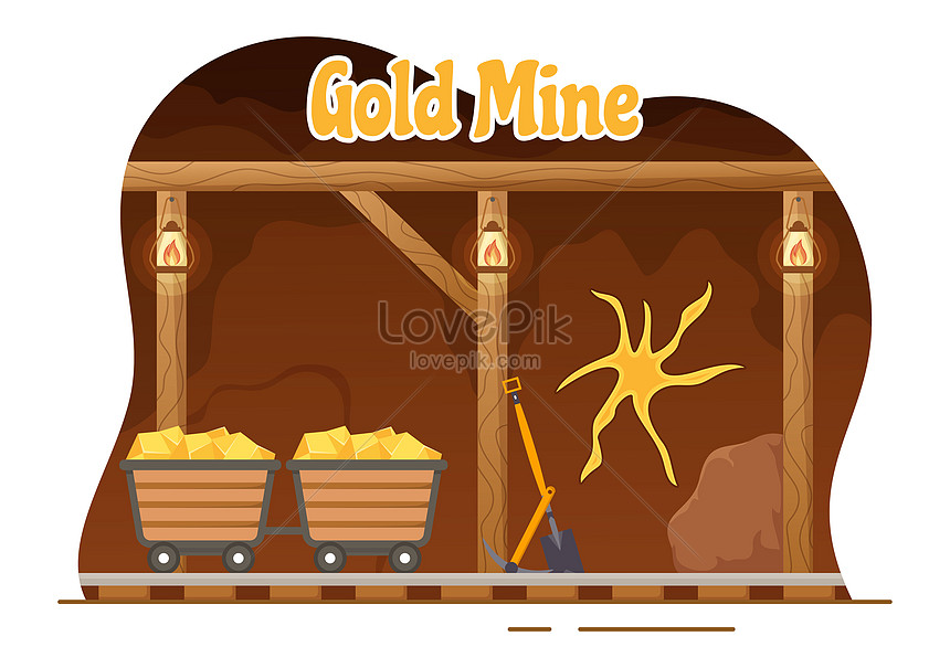 gold mining cartoon