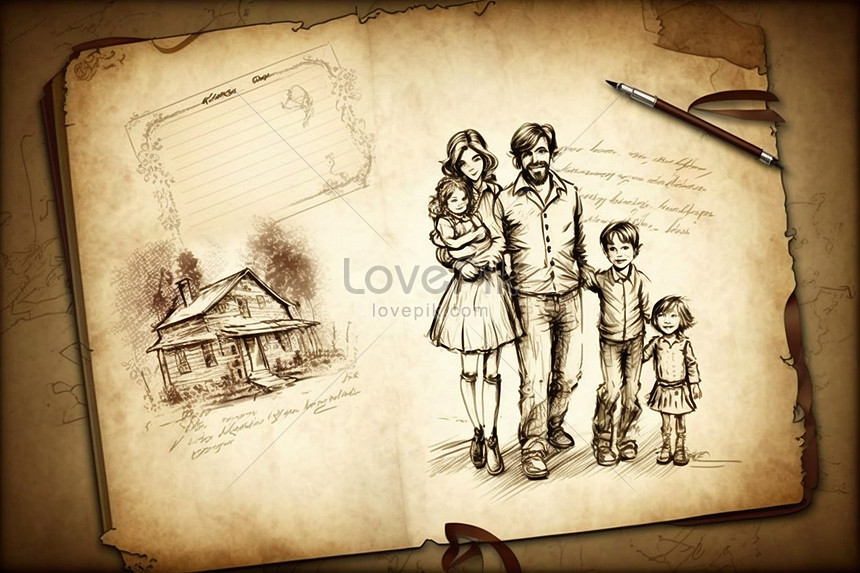 Child drawing family Cut Out Stock Images & Pictures - Alamy