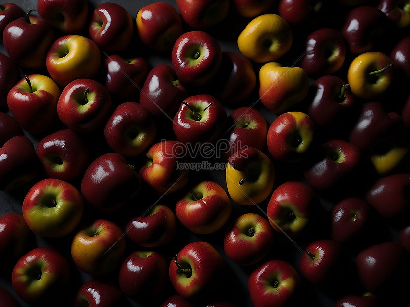 Premium AI Image  Close Up of Fresh and Organic Green Apples in a