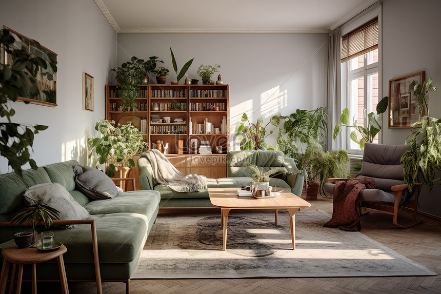 Living Room Interior With Posters On The Wall Picture And HD Photos ...