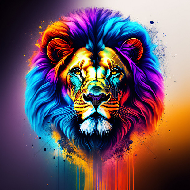 A Colorful Lion With A Mane Picture And HD Photos | Free Download On ...