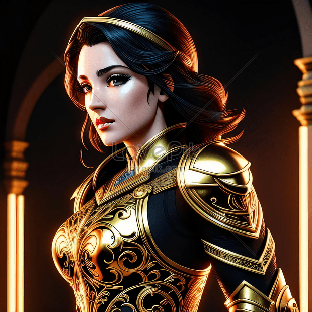 Sexy Ancient Queen Wearing Gold Ornament And Armor Picture And HD ...