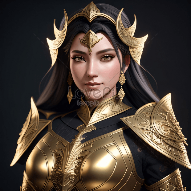 Sexy Ancient Queen Wearing Gold Ornament And Armor Picture And HD ...