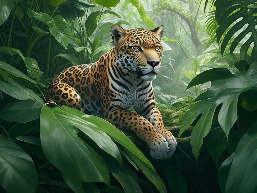 Jaguar On A Branch In The Jungle Picture And HD Photos | Free Download ...