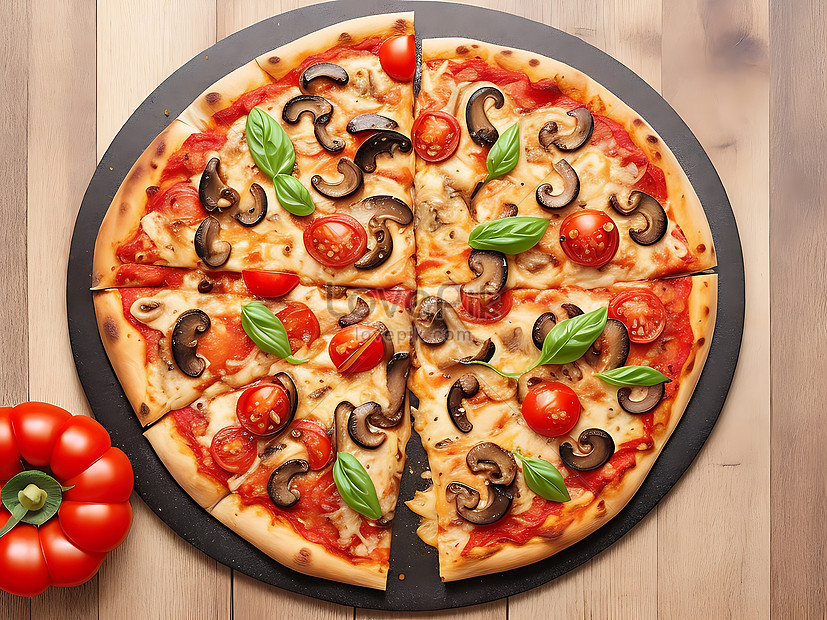 Vegetables Mushrooms And Tomatoes Pizza Picture And HD Photos | Free ...