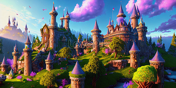 wallpaper for desktop, laptop | ac76-wallpaper-disney-castle -artwork-illust-sky