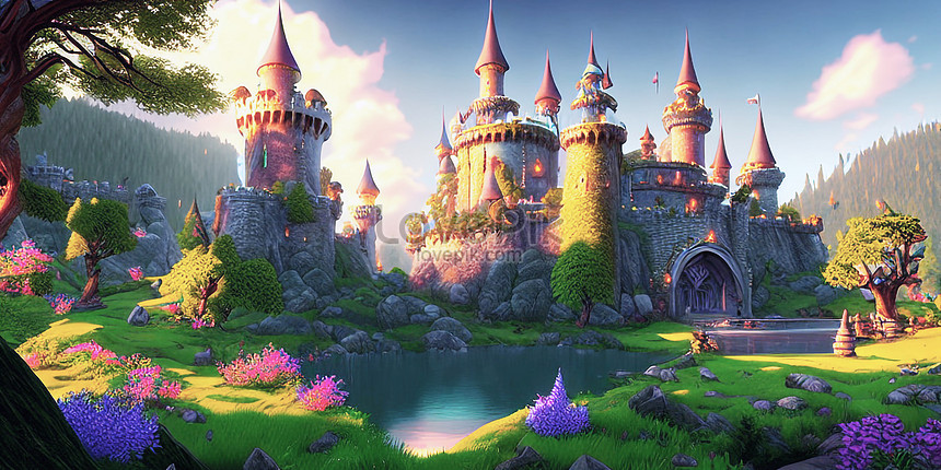 Fantasy Kingdom Palace Wallpaper Background Ai Generated Picture And HD ...