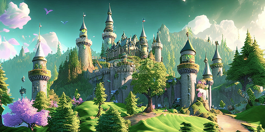 Fantasy Kingdom Palace Wallpaper Background Ai Generated Picture And HD ...