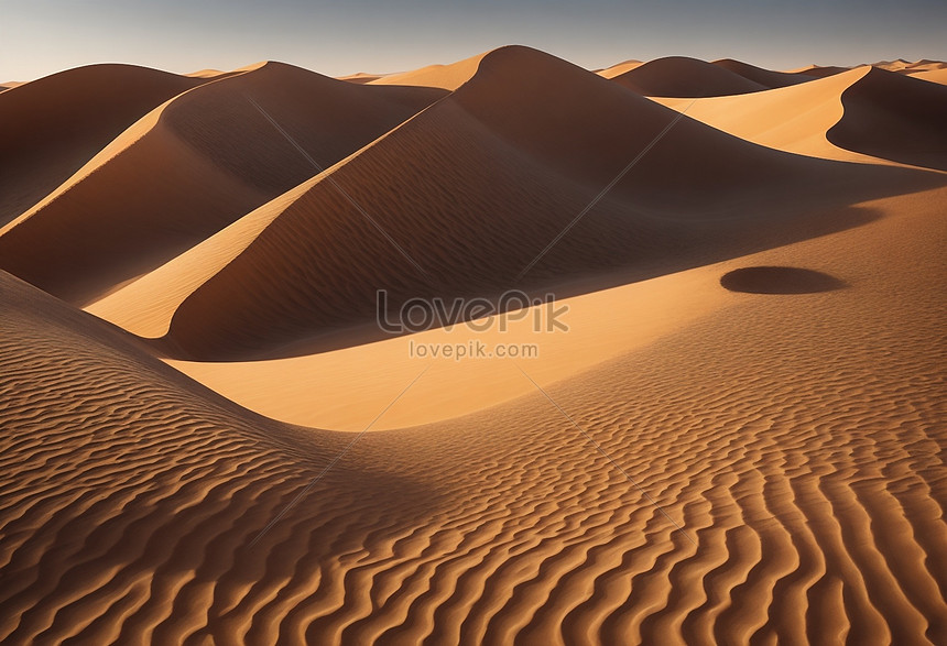 Premium AI Image  a sand dune with a blue sky and a yellow sand
