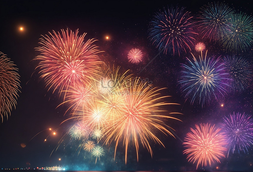 Fireworks In The Night Sky Picture And HD Photos | Free Download On Lovepik