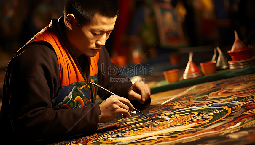 Tibetan Thangka Artist Picture And HD Photos | Free Download On Lovepik