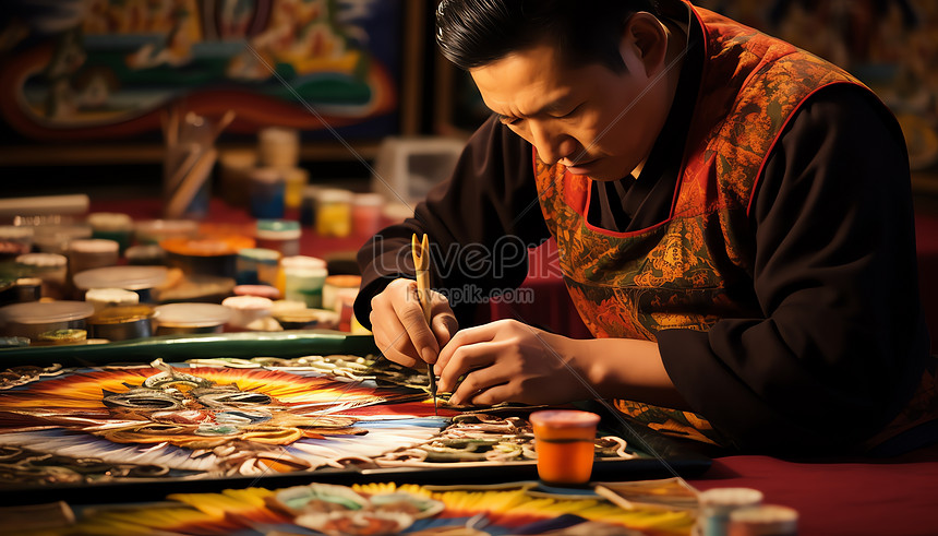 Tibetan Thangka Artist Picture And HD Photos | Free Download On Lovepik