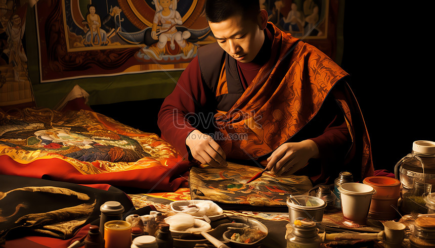 Tibetan Thangka Artist Picture And HD Photos | Free Download On Lovepik