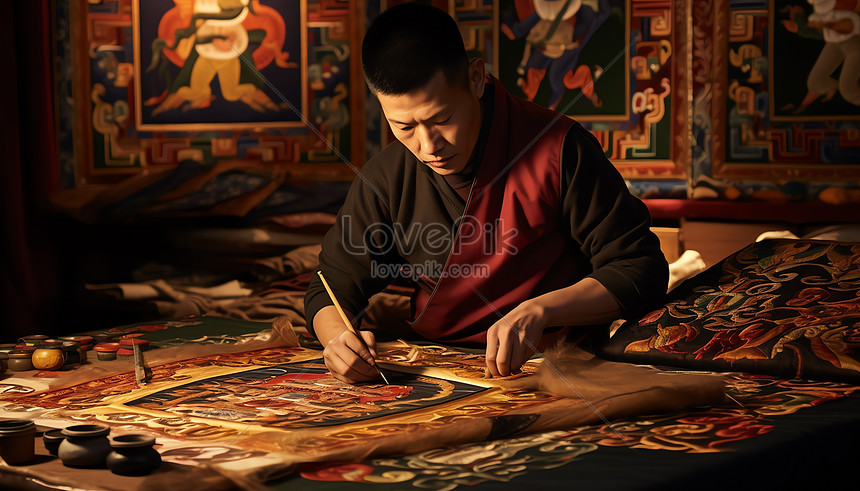 Tibetan Thangka Artist Picture And HD Photos | Free Download On Lovepik