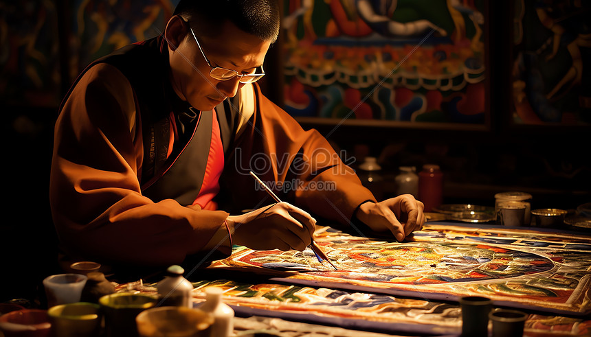 Tibetan Thangka Artist Picture And HD Photos | Free Download On Lovepik