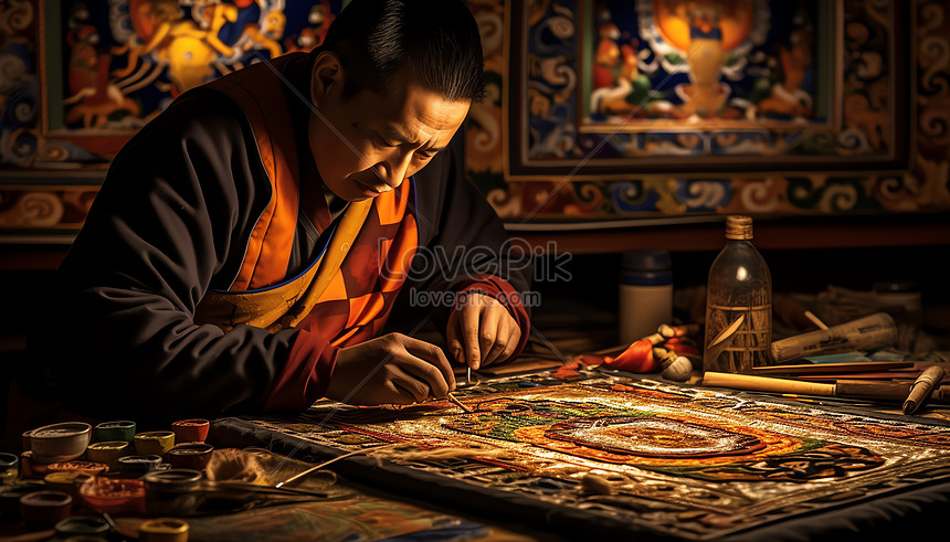 Tibetan Thangka Artist Picture And HD Photos | Free Download On Lovepik