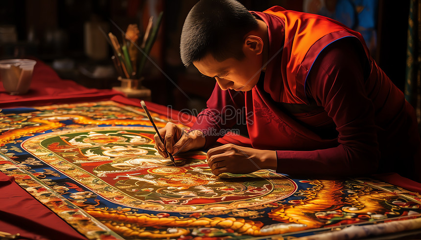 Tibetan Thangka Artist Picture And HD Photos | Free Download On Lovepik